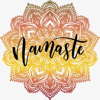 橘色曼陀罗花纹免抠