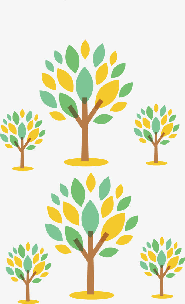 手绘树矢量活动免抠