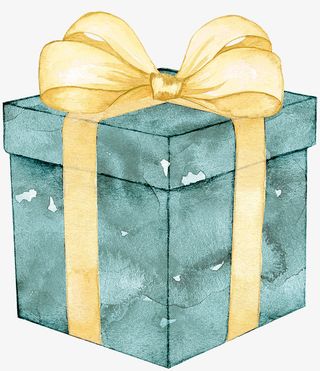 手绘卡通精美礼盒免抠