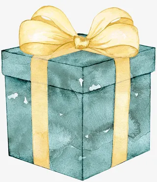 手绘卡通精美礼盒免抠