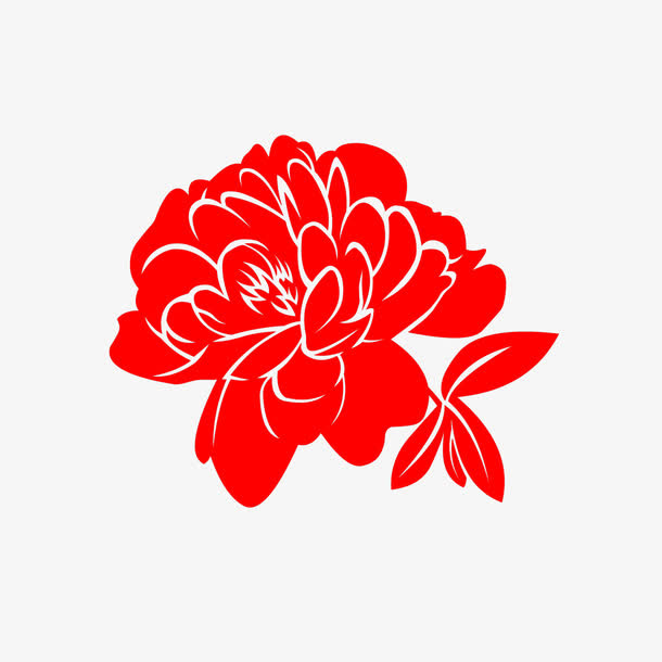牡丹花剪纸免抠