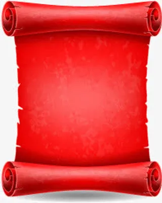红色卷轴矢量图免抠