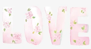 水彩玫瑰花纹爱情免抠
