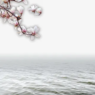 中国风江南烟雨桃花素材免抠