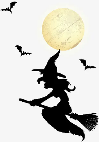 女巫飞天万圣节免抠