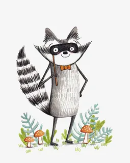 卡通小浣熊免抠