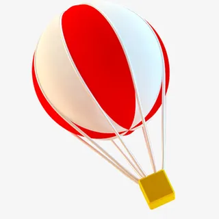 彩色热气球免抠