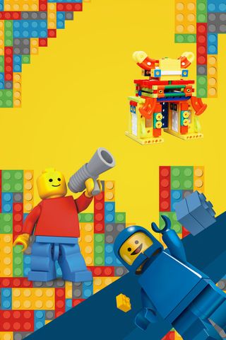 手工创意积木玩具广告海报背景素材高清