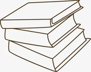 3本手绘重叠的书免抠