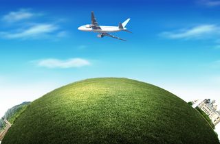 蓝天圆球绿色旅游背景高清