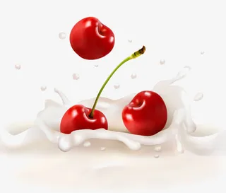 新鲜牛奶樱桃免抠