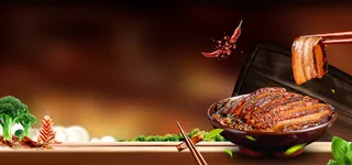 简约大气梅菜扣肉客家菜banner高清