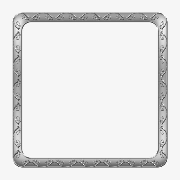 游戏边框 装饰 细节 质感 银色 浮雕免抠