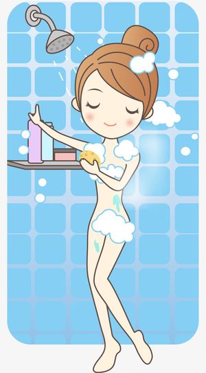 美丽洗澡女孩免抠