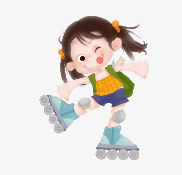 滑轮小女孩免抠
