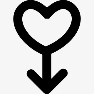 心与向下箭头图标免抠