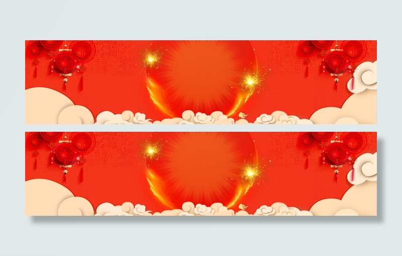 中国风红灯笼与祥云红色背景高清