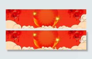 中国风红灯笼与祥云红色背景高清