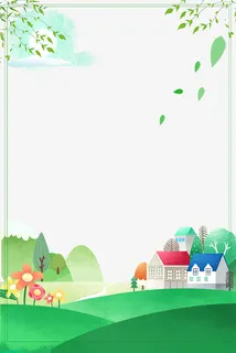 春季春天风景装饰边框免抠