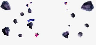 黑色简约陨石漂浮素材免抠