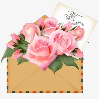 可爱的中奖券信封免抠