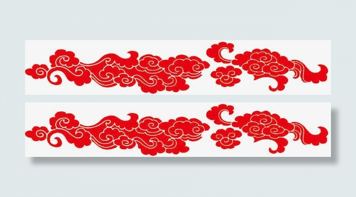 红色云纹免抠