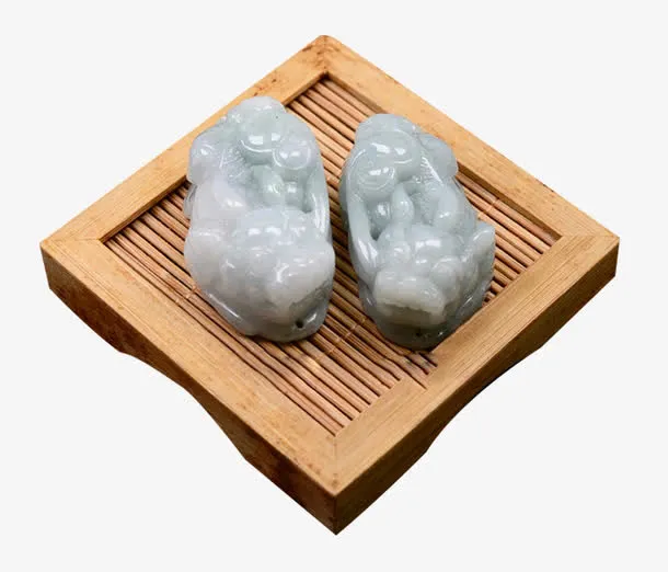 成对貔貅玉石免抠