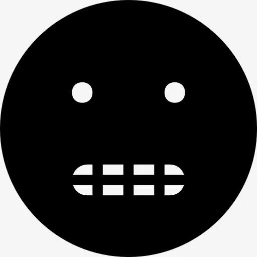 虚假的笑嘻嘻的脸黑图标免抠