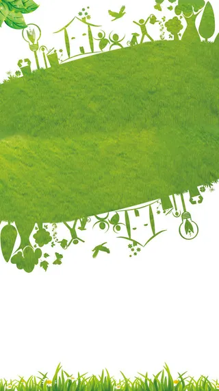 绿色春天踏青手机端H5背景素材高清