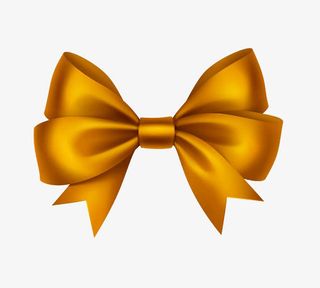 金色蝴蝶结免抠