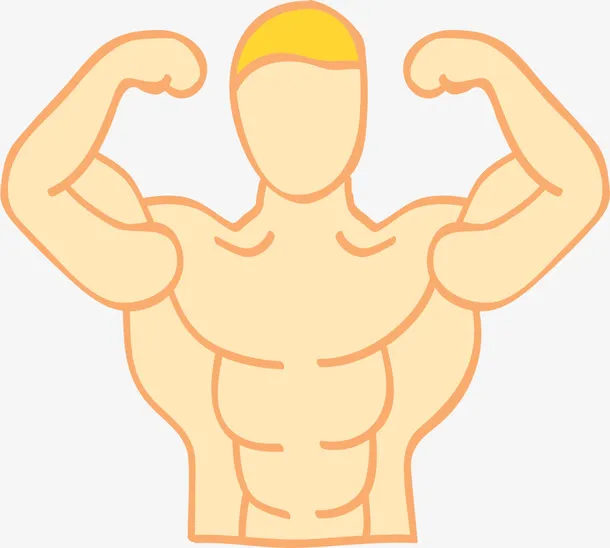肌肉强壮卡通男人免抠