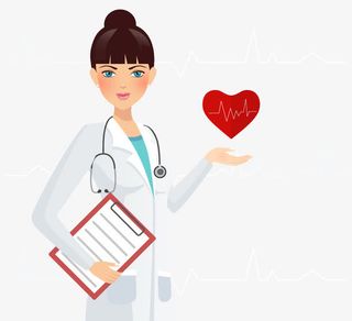 丸子头女医生矢量素材免抠