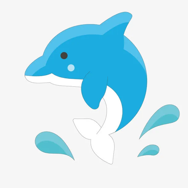 蓝色海豚免抠
