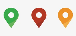 清新彩色定位图标扁平化设计免抠图标元素