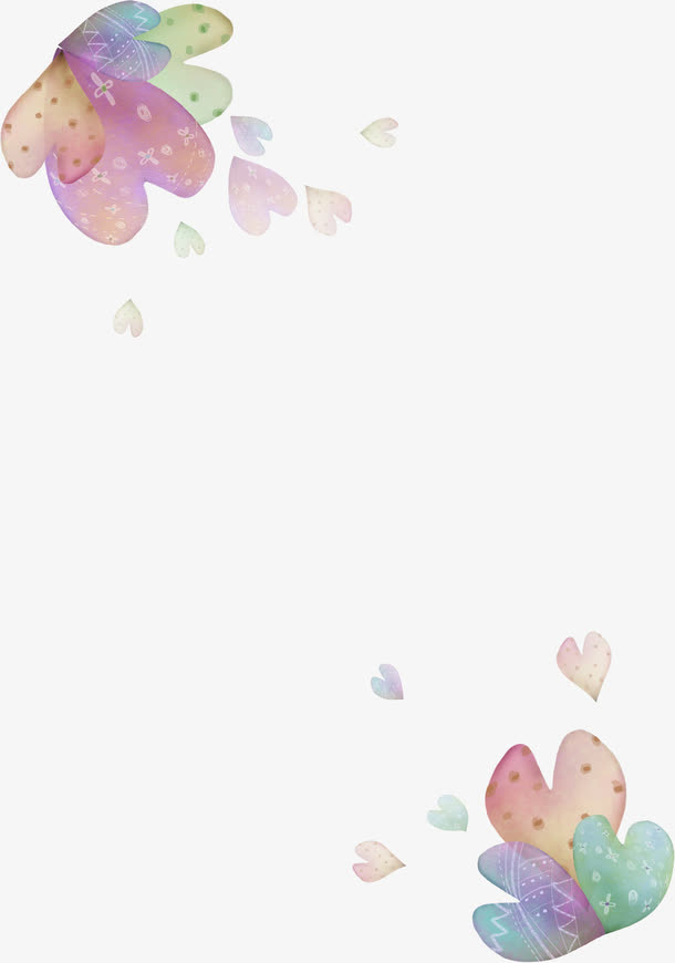 唯美爱心创意手绘卡通边框免抠