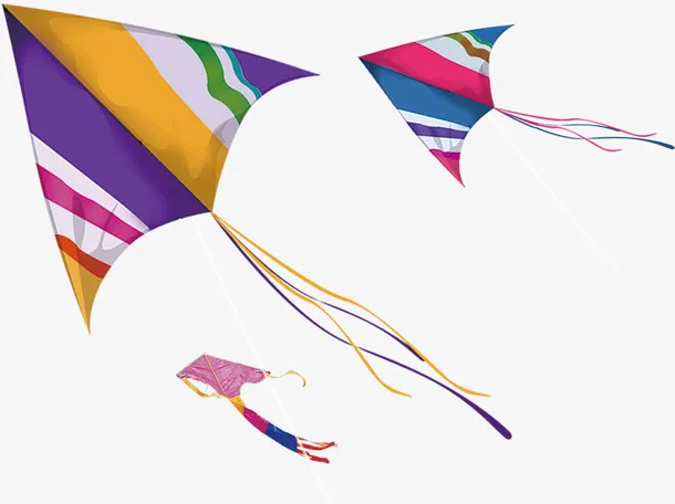 风筝，彩色，装饰，免抠