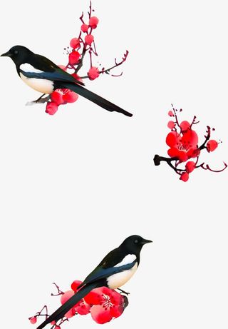 梅花与喜鹊免抠