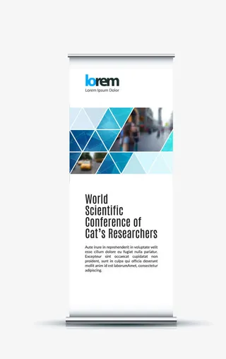 个性商务易拉宝设计免抠