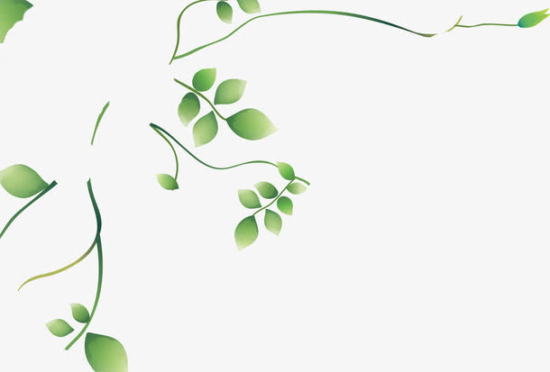 绿色创意手绘树枝免抠