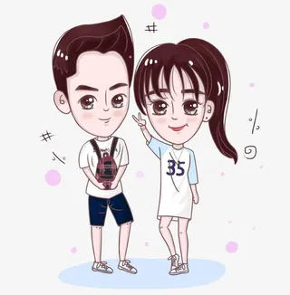 卡通手绘宣誓小人免抠