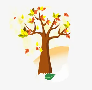 黄色幸福枫叶树免抠