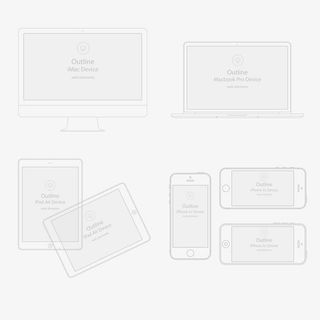 矢量手机平板电脑线框免抠