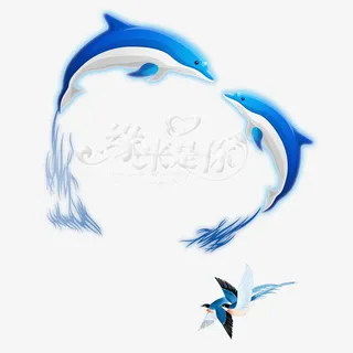 情人节海豚素材免抠