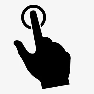 卡通 黑色 手势按钮 点击前往免抠