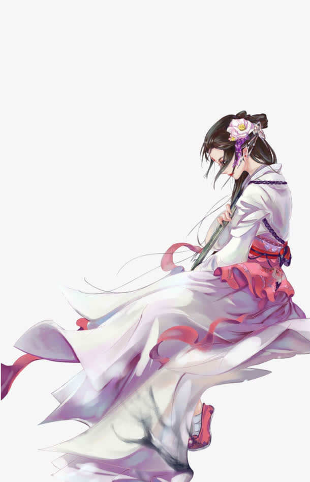 古代美女免抠手绘/卡通手绘元素