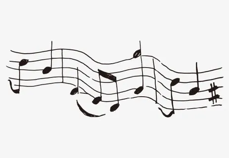 矢量素描音符五线谱免抠