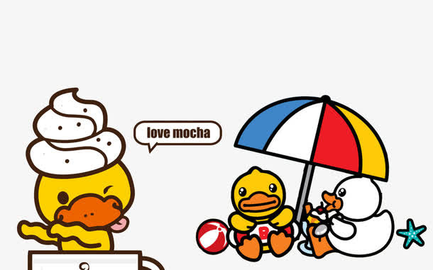 卡通小黄鸭免抠