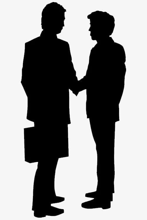 商务合作握手剪影免抠