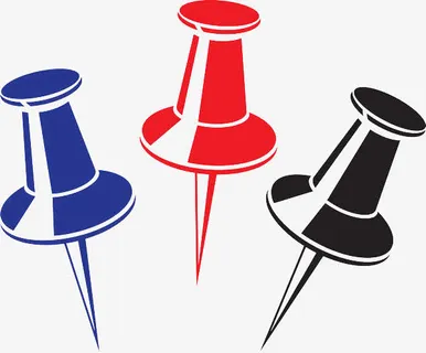 扁平化手绘美式图钉免抠