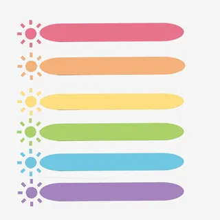 彩色可爱少女简单便签免抠